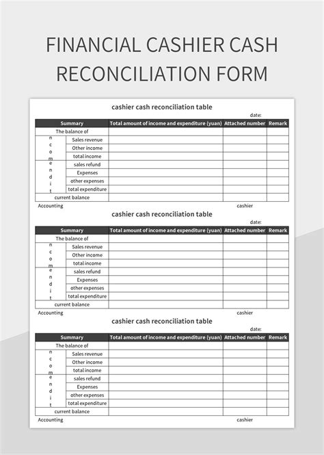 Cash Reconciliation Template