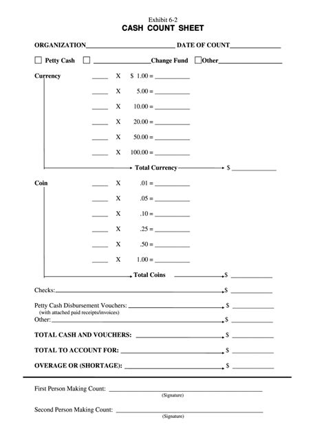 Cash Count Documentation