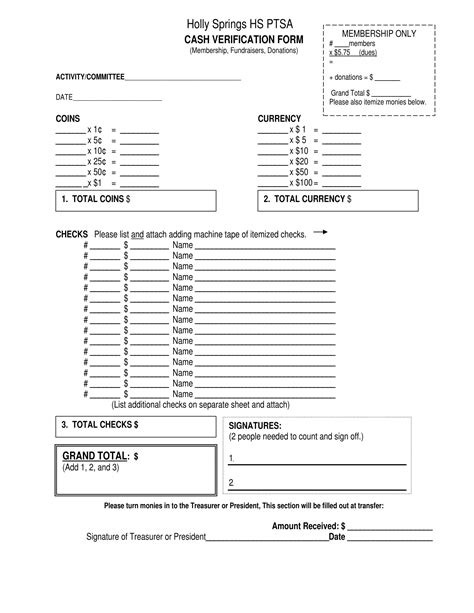 Cash Count Verification