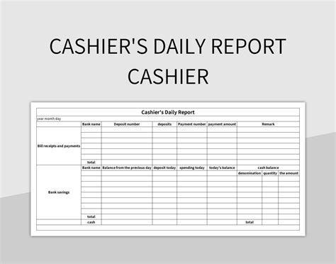 Cashier's Check Template Excel