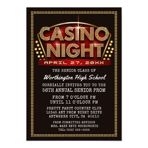 Casino Prom Invitation