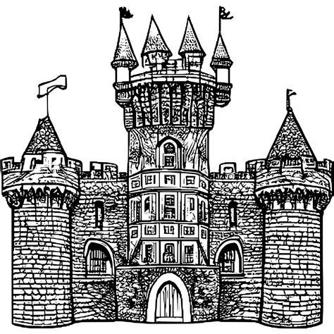 Castle coloring pages with knights