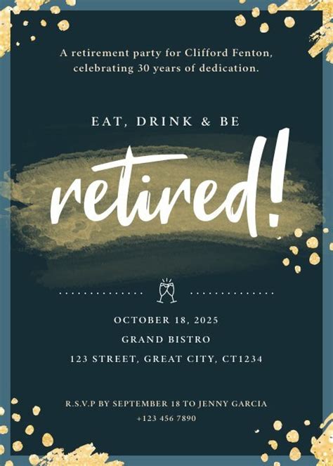 Casual retirement party invitation template example 3