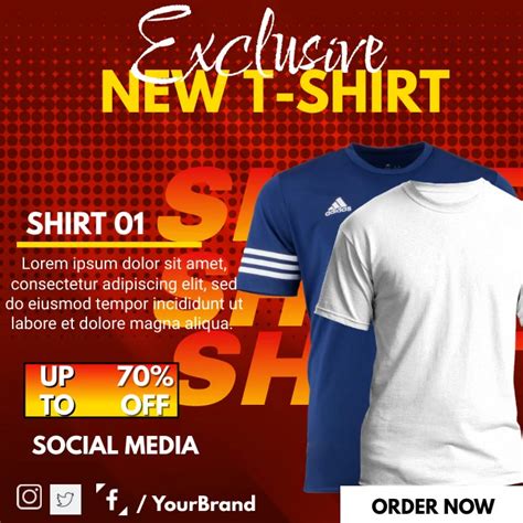 Example of a casual t-shirt ad template