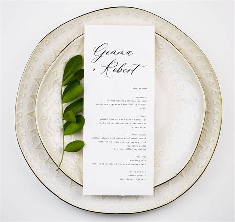 Casual Wedding Dinner Menu