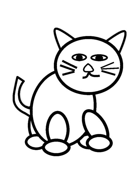 Adorable cartoon cat coloring page with fun design