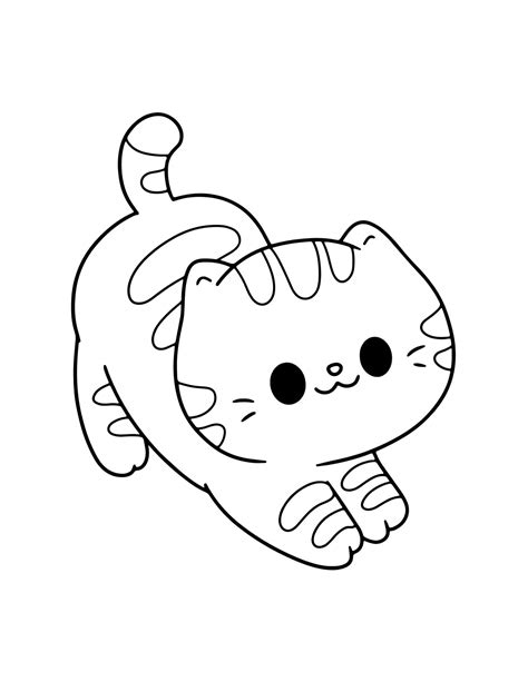 Realistic cat coloring page with detailed textures and shading