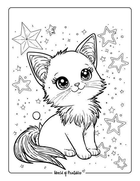 Cute cat coloring page with fun design and bright colors