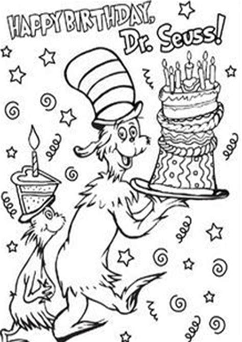 Cat in the Hat birthday coloring page