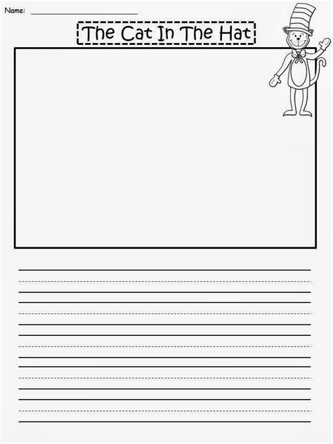 Cat in the Hat writing template