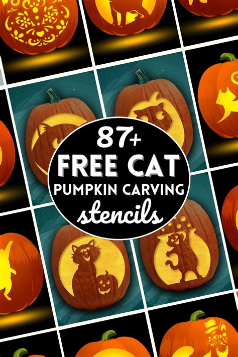 Cat Pumpkin Carving Patterns Templates