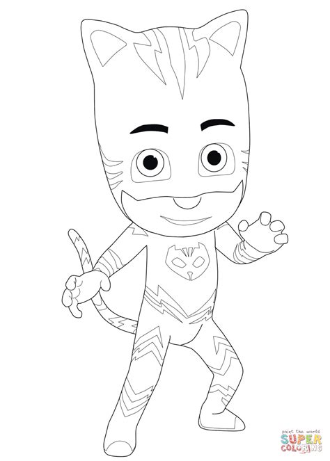 Catboy coloring page with anime-inspired design