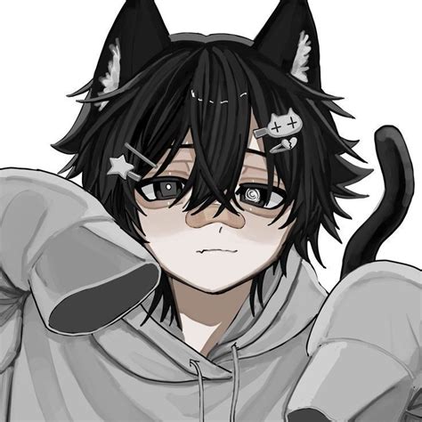 Catboy character in a manga-style illustration with dynamic poses