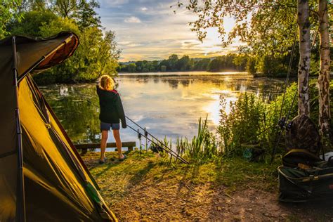 Catching fish while camping