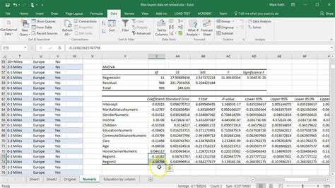 Categorical Variables Excel Formulas