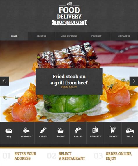 Catering Delivery Website Template for WordPress