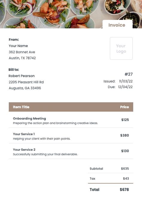 Catering Invoice Template Benefits