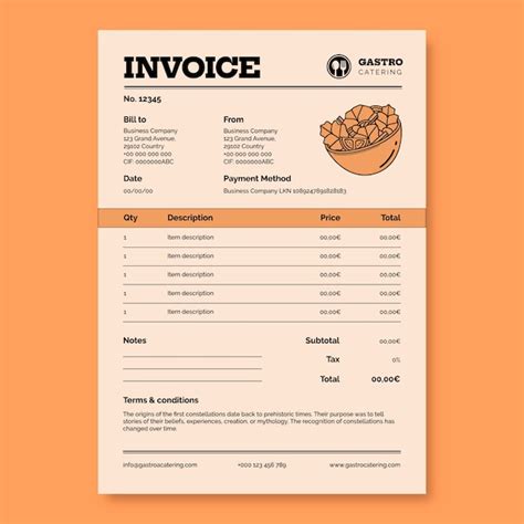 Catering Invoice Template Design