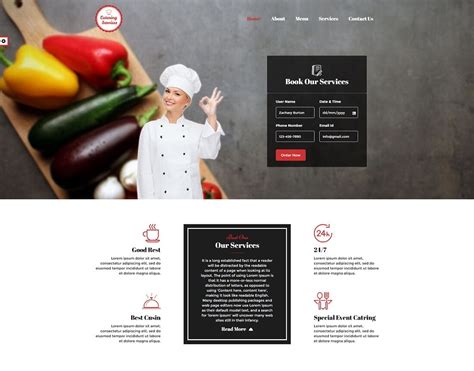 Catering Order Website Template for WordPress