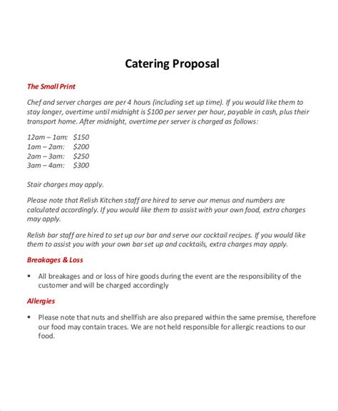 Catering Proposal Template PDF