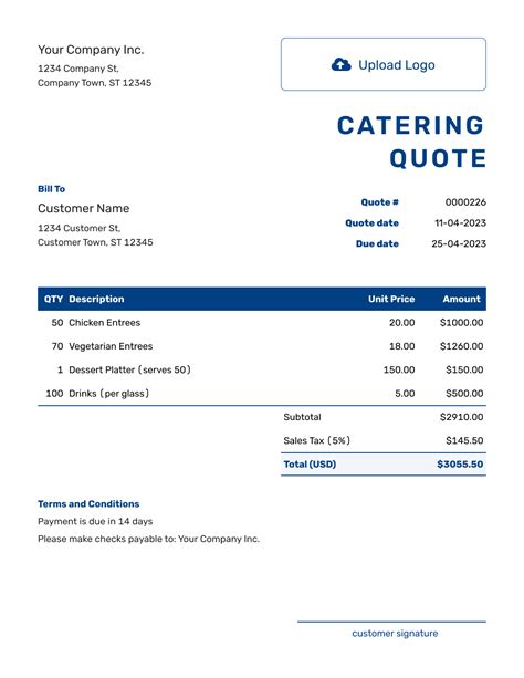 Catering Quote Template Benefits