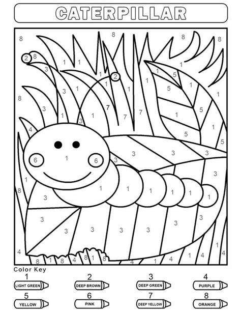 Caterpillar Color by Number Printable