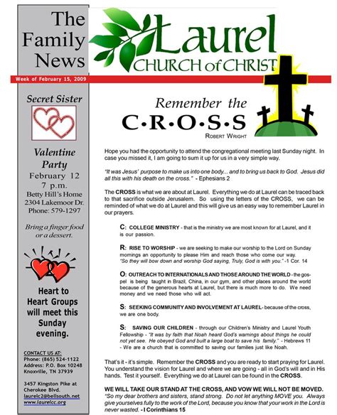 Catholic Church Program Template for Parish Newsletter