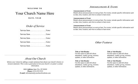 Catholic Church Program Template for Prayer