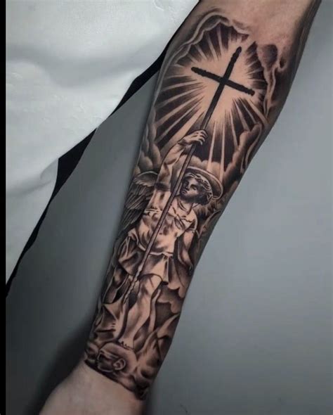 Catholic forearm sleeve tattoos designs