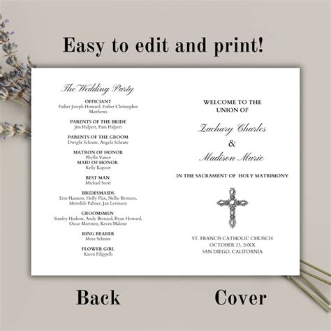 Catholic Wedding Program Template on Canva