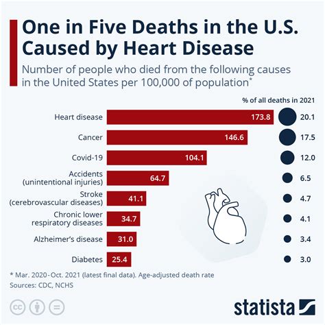 Graph showing leading causes of death