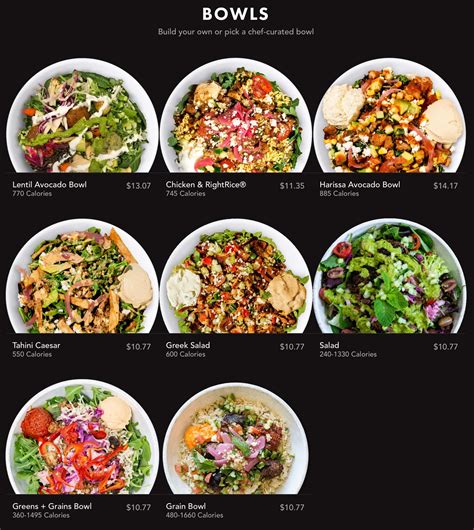 Cava Menu Bowls