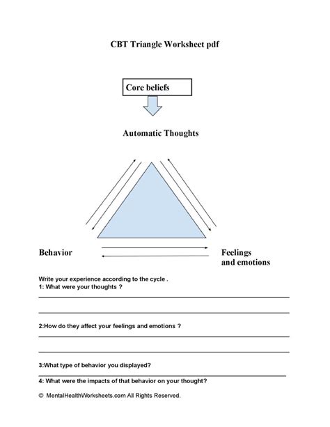 Cbt Triangle Worksheets For Mental Wellness