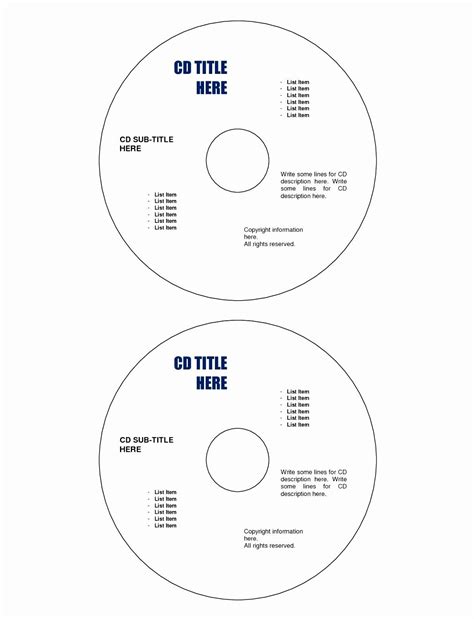 CD Label Template 1