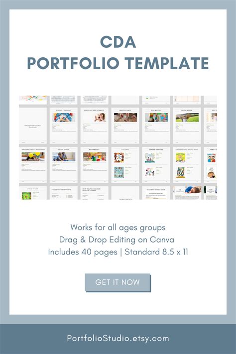 CDA Portfolio Cover Template Example 1