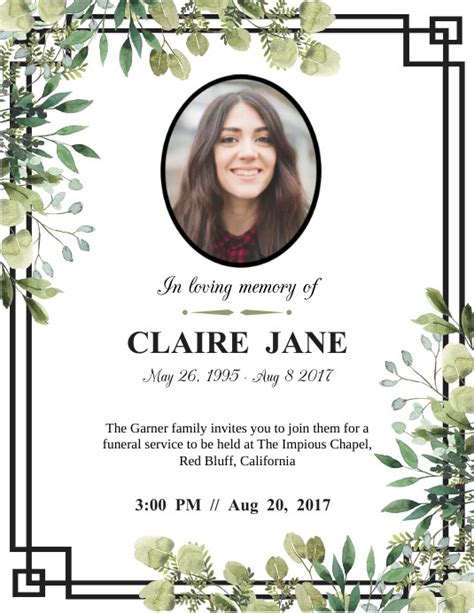 Celebration of Life Flyer Template 1