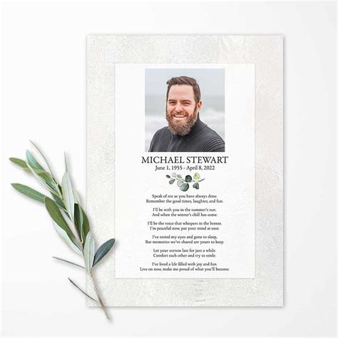 Celebration of Life Memorial Card Template