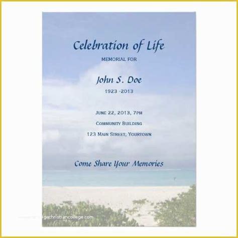 celebration of life memorial card templates gallery 10