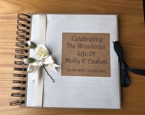 Celebration of life memory book example