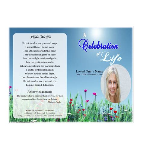 Celebration of Life Program Template 10