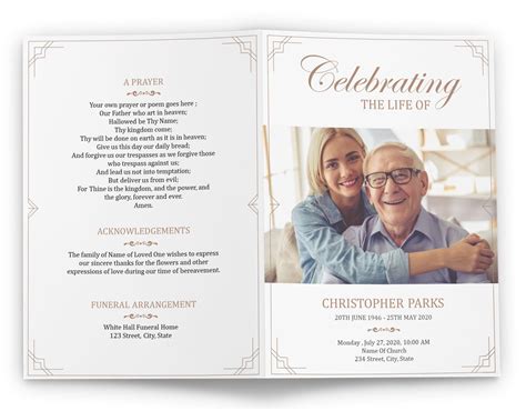 Celebration of life templates example