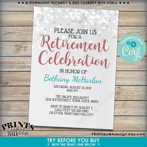 Celebratory Retirement Party Invitation Template