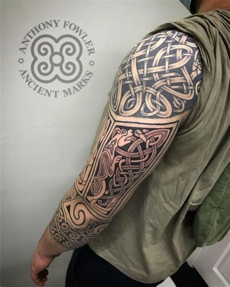 Celtic-style tattoo sleeve