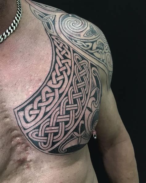 Celtic chest tattoo