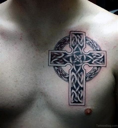 Celtic cross chest tattoos