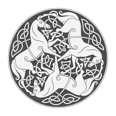 Celtic horse design pumpkin carving template