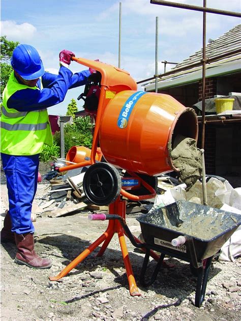 Cement mixer operator working on a construction site