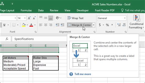 Centering a table in Excel