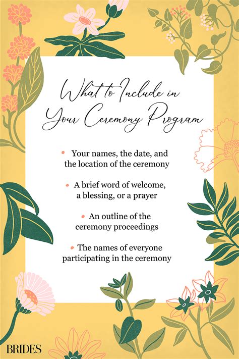 Ceremony Program Wording