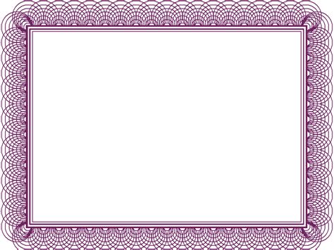 Certificate border template example